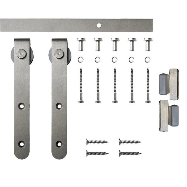 Quiet Glide Soft Close 72" Satin Nickel Hook Mini Single Barn Door Hardware NT.1310.01.SN-72-SC